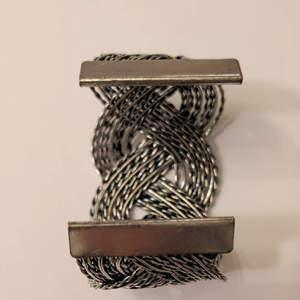 Vintage Silver Tone Braided Bracelet